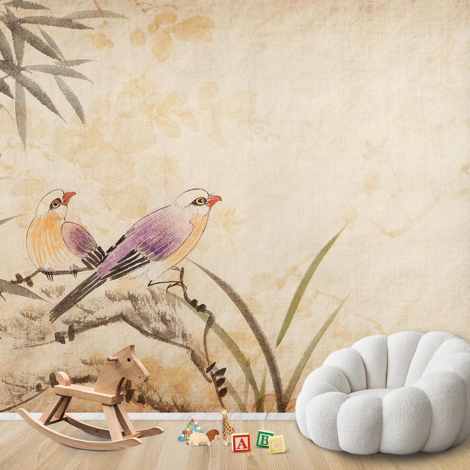 Papier peint photo Bambou pose facile sans bulle papier peint chinois intissé pour salon