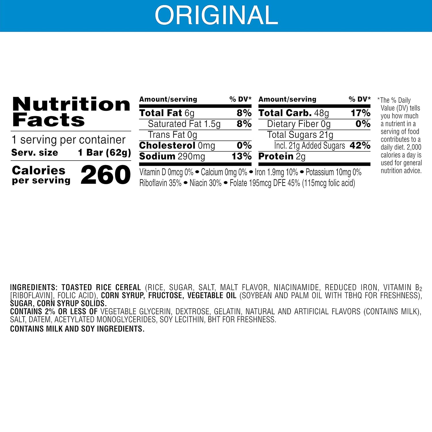 Kelloggâ€™s Rice Krispies Treats, Crispy Marshmallow Squares, Original, Bulk Size, 72 Count (Pack of 6, 26.4 oz Trays)