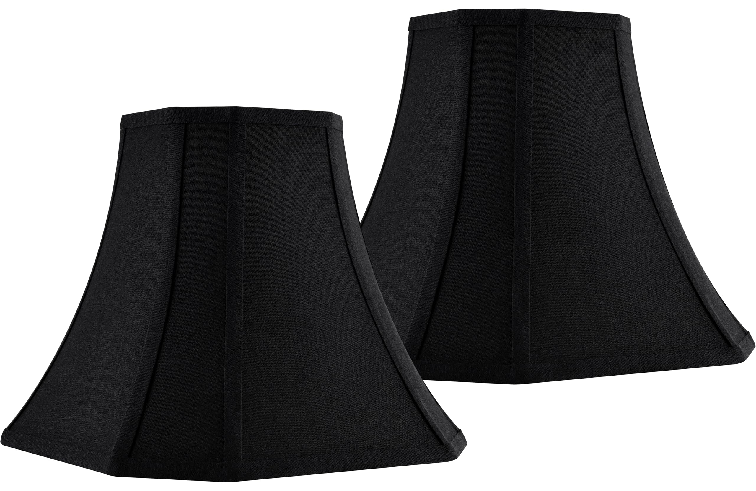 JERHOUS Black Square Cut Corner Bell Lamp Shade Set of 2 Medium Lampshade 6.5``Top×13``Bottom×10.6``Hight(Spider) Modern Lamp Shade for Table & Floor Lamp - Lampshade Replacement