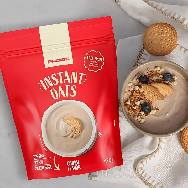 Prozis Avena Istantanea in Polvere - 1000 gr, multi gusti a scelta (1000 gr, biscotto e crema) - 2