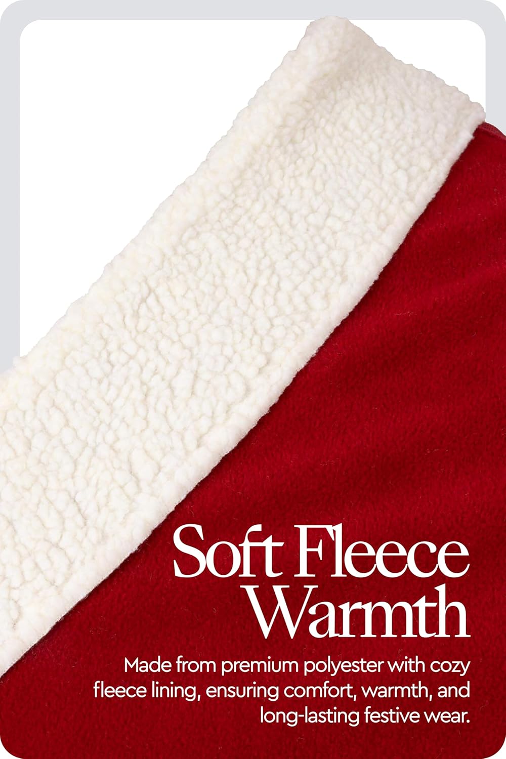 HORZE Santa Christmas Fleece Horse Cooler Blanket with Faux Fur - Red - 78 in