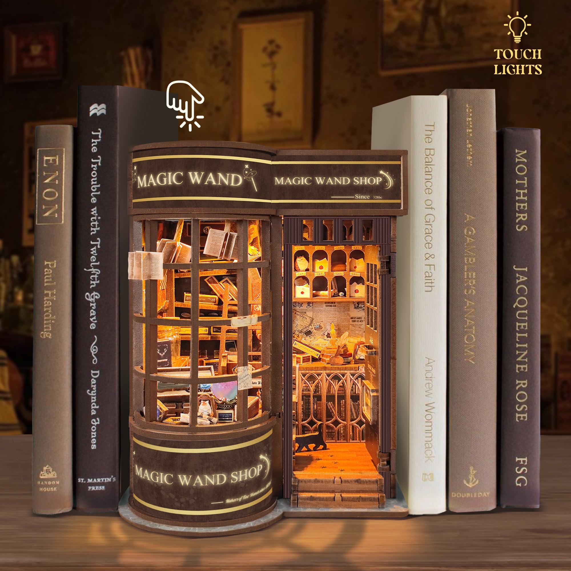 Book Nook Kit for Adults 3D Wooden Puzzle DIY Miniature Dollhouse Booknook Kit Creative Gift for Bookshelf Bookend Insert Decor - Image 2