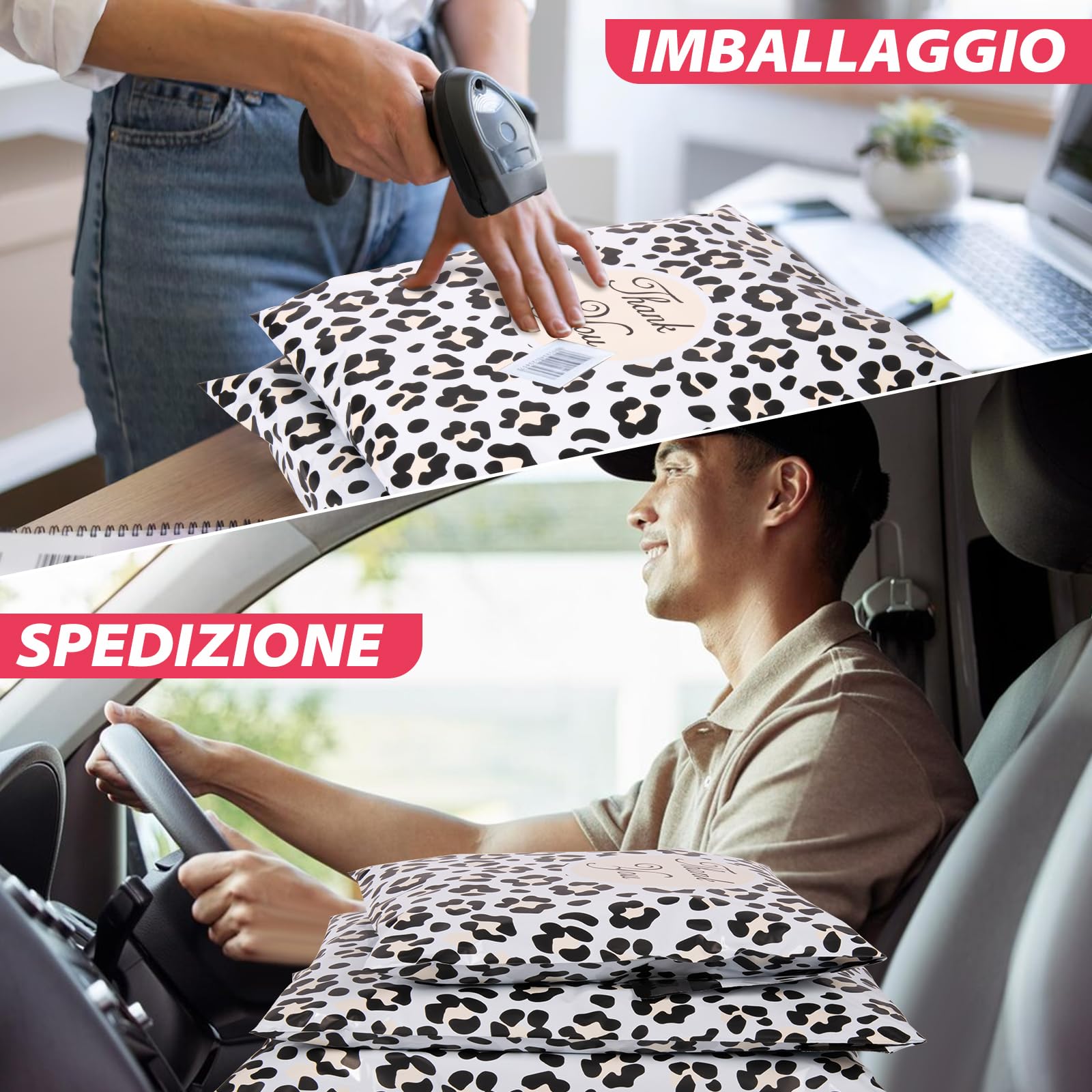 100 Pezzi Buste per Spedizioni Vinted in Polietilene di Plastica, Buste per Spedizioni con Nastro Autosigillante, Buste Spedizione Vinted per Piccole Imprese e Negozi al Dettaglio (25x35cm)