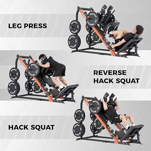 Miniatura 5 de RitFit Máquina de sentadillas 3 en 1 para gimnasio en casa, capacidad de 1500 libras, diseño compacto que ahorra espacio con múltiples ángulos de