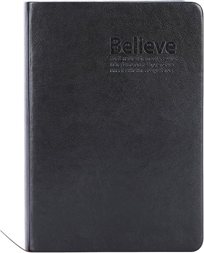 Miniatura 7 de Vintage Believe - Cuaderno diario A6 encuadernado de cuero, cuaderno de bocetos con forro en blanco de papel de primera calidad, cuaderno de bocetos