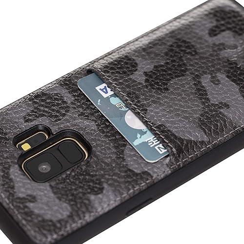 Venito Cosa - Funda de piel tipo cartera compatible con Samsung Galaxy S9 (5.8 pulgadas), extra segura, con cubierta trasera acolchada, color gris