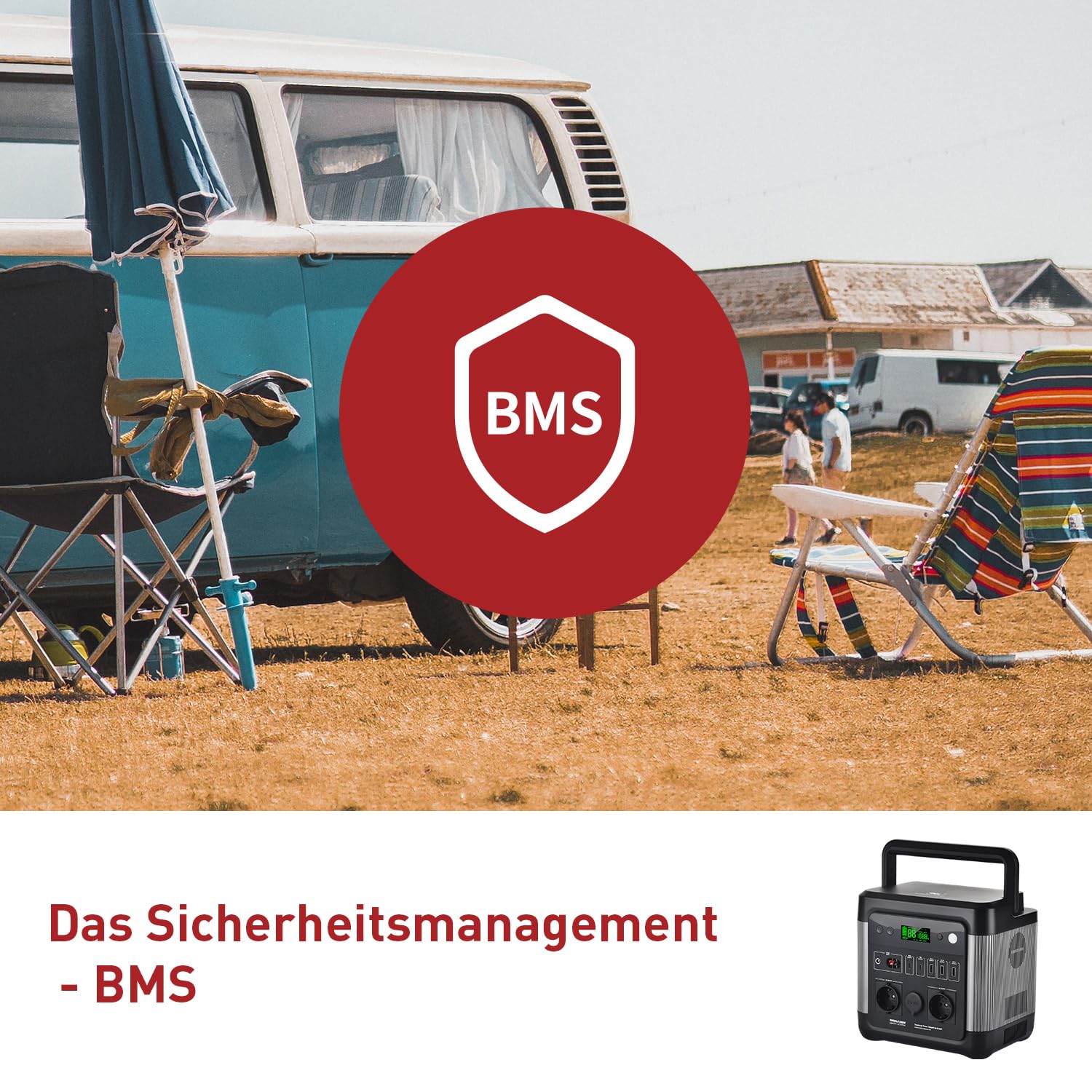 Sunstonepower 1200W Powerstation 999Wh Lithium Akku Mobiler Stromspeicher & Solar Generator mit 2 x 1200W AC-Steckdosen für Campingreisen, Garten, Balkon, Heimwerken und Notstromaggregat