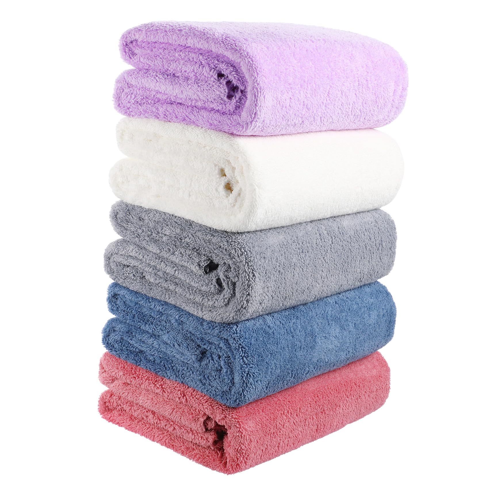 Toallas de baño de microfibra TOYANDONA en juego de 5 piezas absorbentes para hogar y fitness