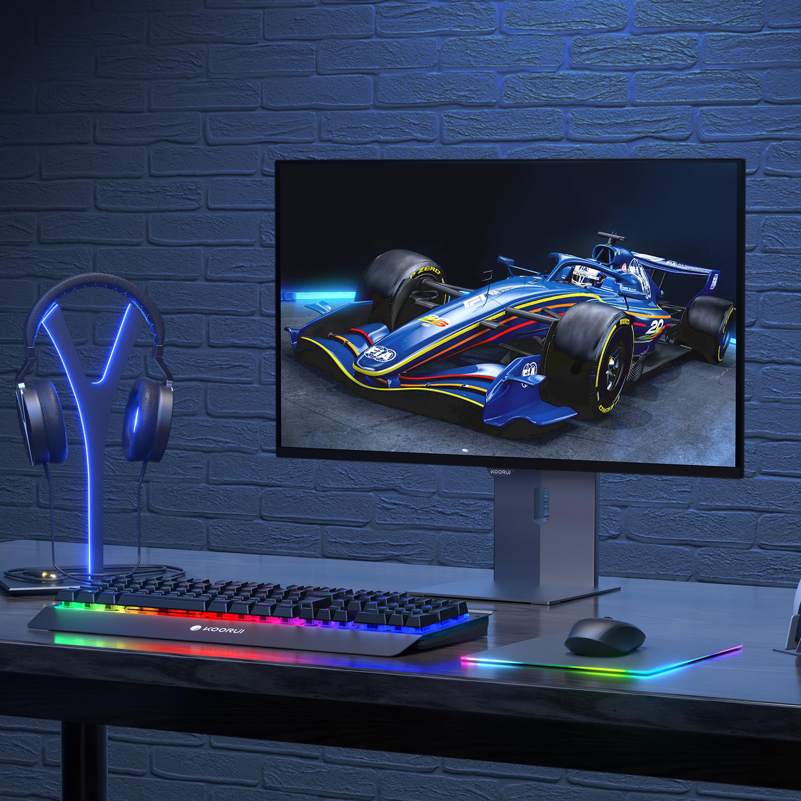 KOORUI S2721XO 27 Pollici Gaming Monitor, QHD 1440p Computer Monitors 2k, QD-OLED, UHD 240Hz, 0.03ms, HDMI(2.0)*2, Sync Adaptive Tecnologia, VESA (75mm*75mm), Eye Care, Inclinazione Regolabile