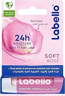 Labello lip balm, moisturising lip care, soft rose, 4.8g