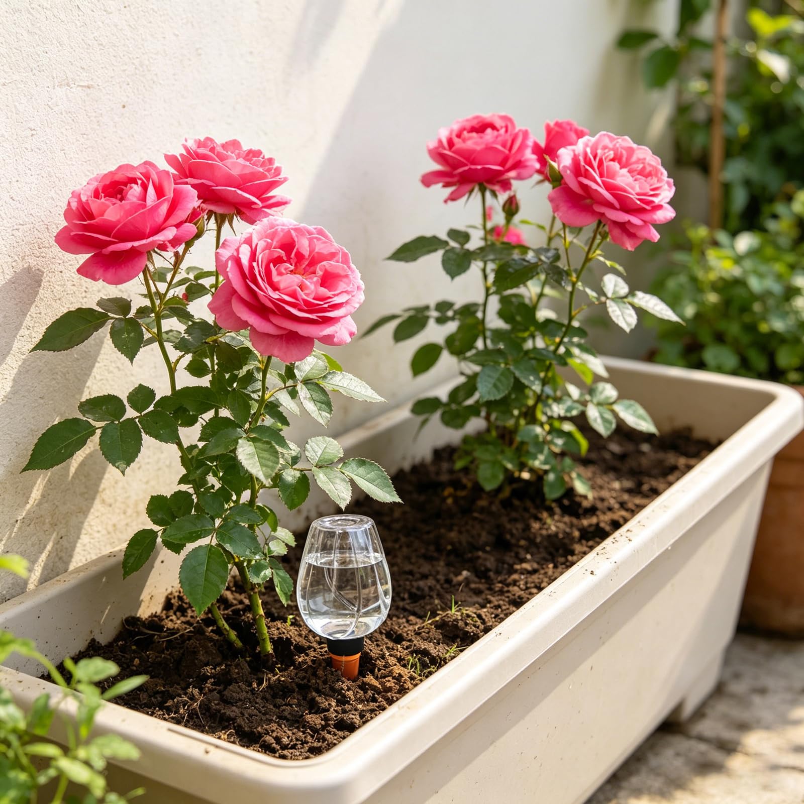 4 Pièces Globes D'arrosage Automatique 350ML, Distributeur Eau Plante Transparent avec Pointes en Terre Cuite Arrosage Plante Interieur pour Jardins et Balcons Parfaits pour Les Vacances