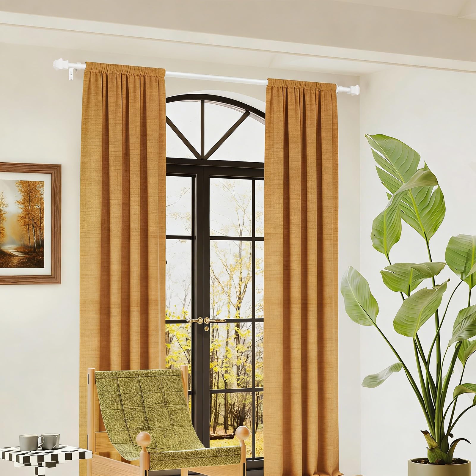 WELDUN Bastone per tende in metallo, estendibile - Bianco - 80–156 cm - Diametro 19 mm - Robusto - Con supporti - Decorazione per camera da letto, soggiorno o cucina - Bianco