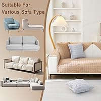 Vista 6 de Fundas para Reposabrazos de Sofá, Fundas de Terciopelo Suaves para Sofá, Fundas Antideslizantes para Sillón y Sofá, Fundas para Reposabrazos, Caqui