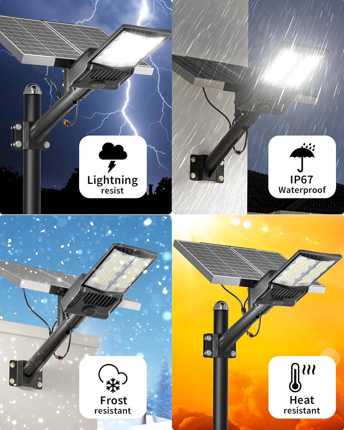 Gefolly SL-10000W Solar Street Lights Outdoor, 600000LM Commercial Parking Lot Light Dusk to Dawn IP67 Waterproof 6500K Security Flood Lights with Motion Sensor Lamp for Yard, Road Gefolly SL-10000W Solar Street Lights Outdoor, 600000LM Commercial Parking Lot Light Dusk to Dawn IP67 Waterproof 6500K Security Flood Lights with Motion Sensor Lamp for Yard, Road