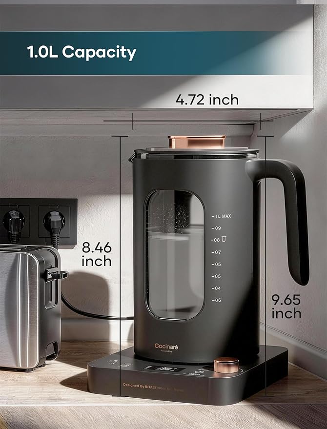 Tetera Eléctrica Intasting 1L con Infusor y Control de Temperatura miniatura 2