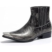 Metal Toe Men s Chelsea Boots, Western Style Pointed Toe Boots for Casual or Formal Wear