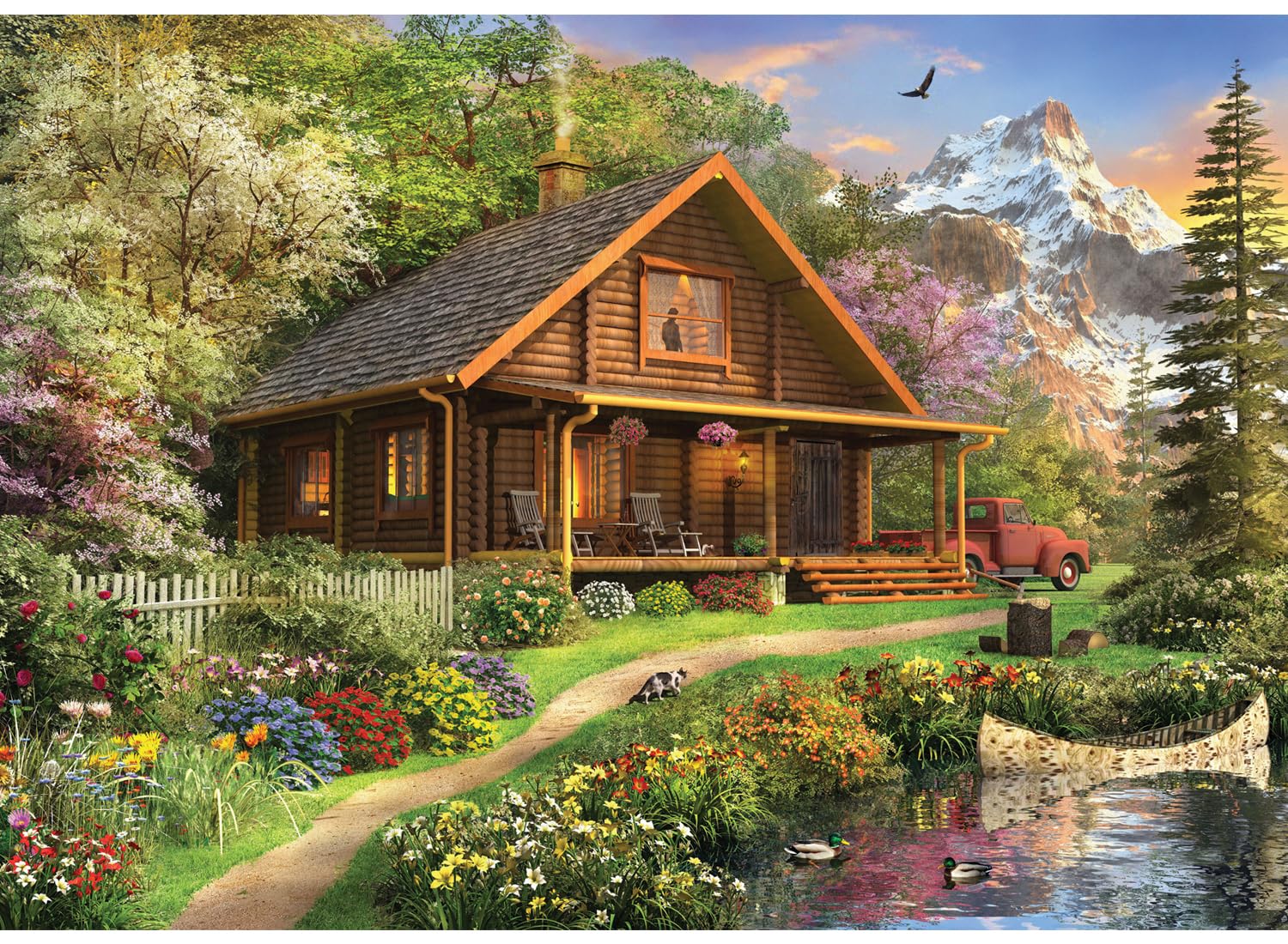 AnatolianPuzzle - Log Cabin Home, 1500 Piece Jigsaw Puzzle, 4568