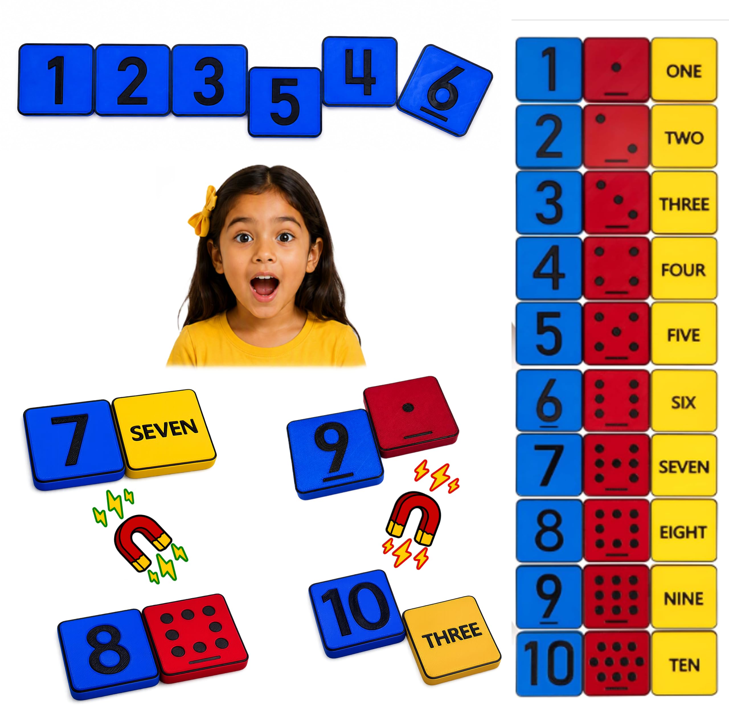 Amazon.com: Teaching Tiles Learn Your Numbers! Self-Correcting