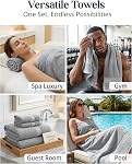 Grey Bath Towels for Bathroom Set - 100% Cotton 6 PC Towels Set, Highly Absorbent Bathroom Towel Set, 2 Gray Bath Towels, 2 Hand Grey Towels, 2 Wash Cloths for Your Body and face-Grey Bath Towels Set