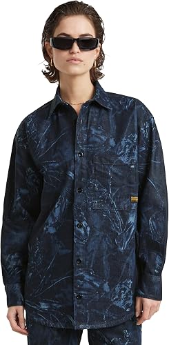 G-STAR Para Mujer Sobrecamisa Relaxed, Azul (Frozen Liquid Layers D24344-D317-G9
