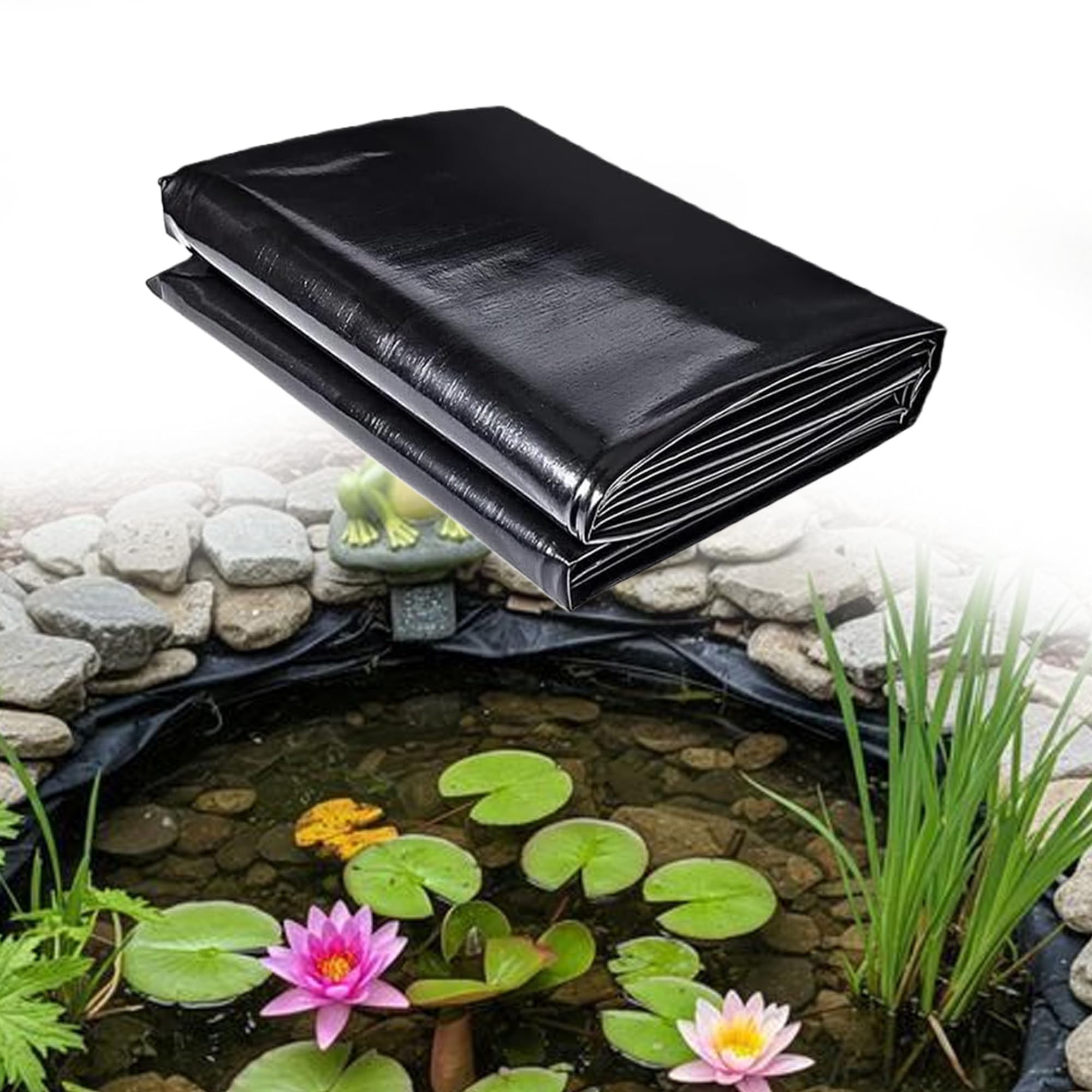 Bâche bassin robuste bâche de protection noire 600 x 1400 cm haute résistance pour aquaculture