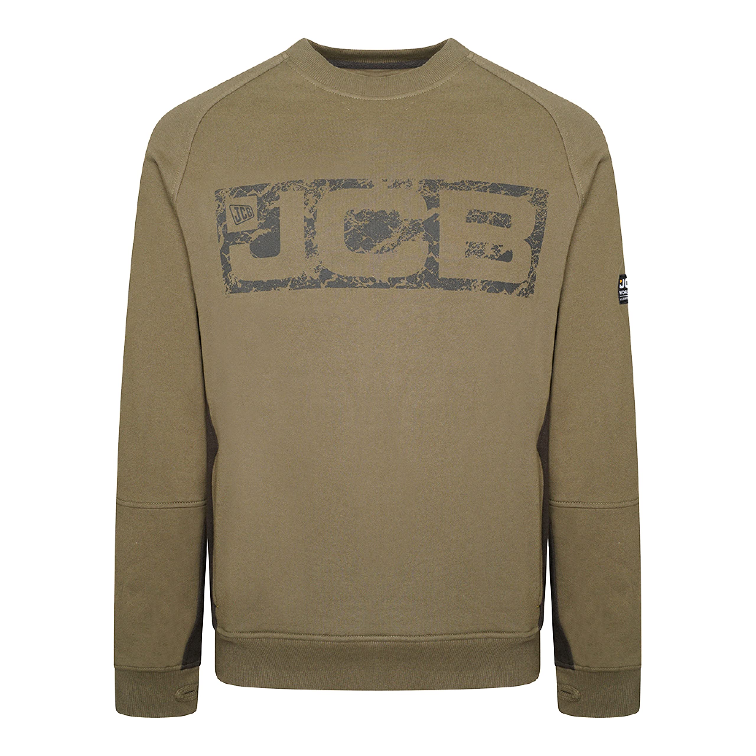 Jcb Trade Crew Sweatshirt In Olive, Size Medium Cotton/Polyester