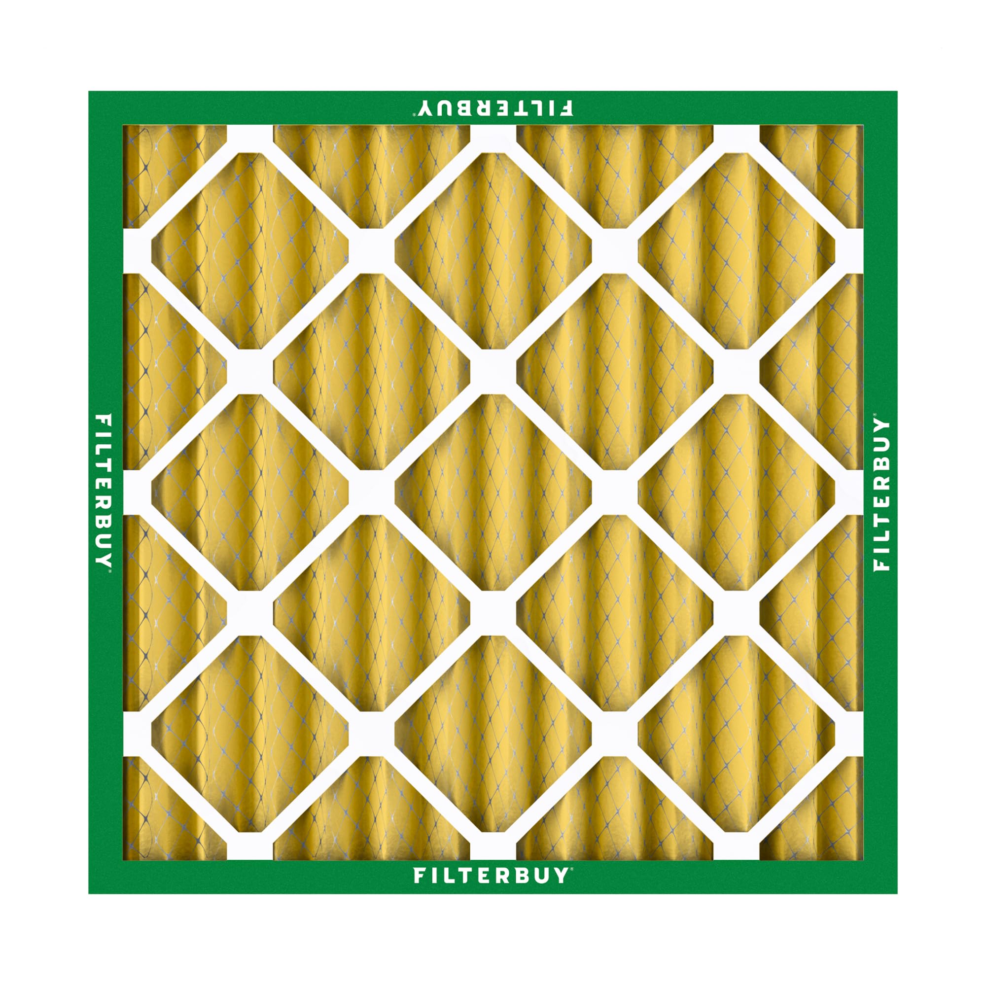 Filterbuy 20 x 20 x 2 filtro aria MERV 11 Allergen Defense (confezione da 2), ricambio per filtri aria condizionata a pieghe HVAC (dimensioni effettive: 19,50 x 19,50 x 1,75 pollici)