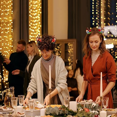 Miniatura 6 de Diadema de cuernos de reno de Navidad, piña, lindas pinzas para el cabello, diadema de ciervo, accesorios para el cabello de Navidad para mujeres y