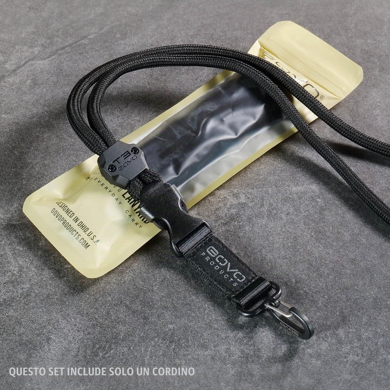 Govo cordino resistente, durevole Cord, migliorano la clip gancio, chiusura a fibbia, moschettone 20' Black.