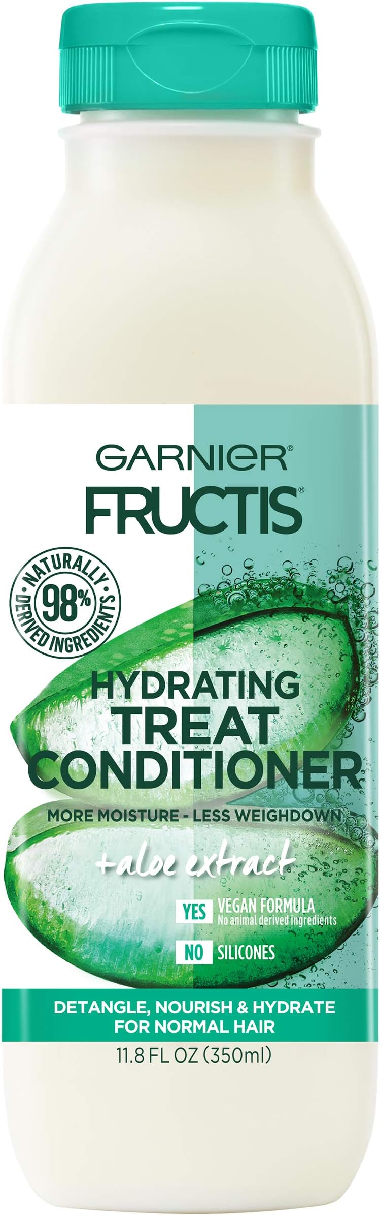 Fructis Hydrating Treat Conditioner, 98 Percent Naturally Derived Ingredients, Aloe, Hydrate for Normal Hair, 11.8 fl. oz.
