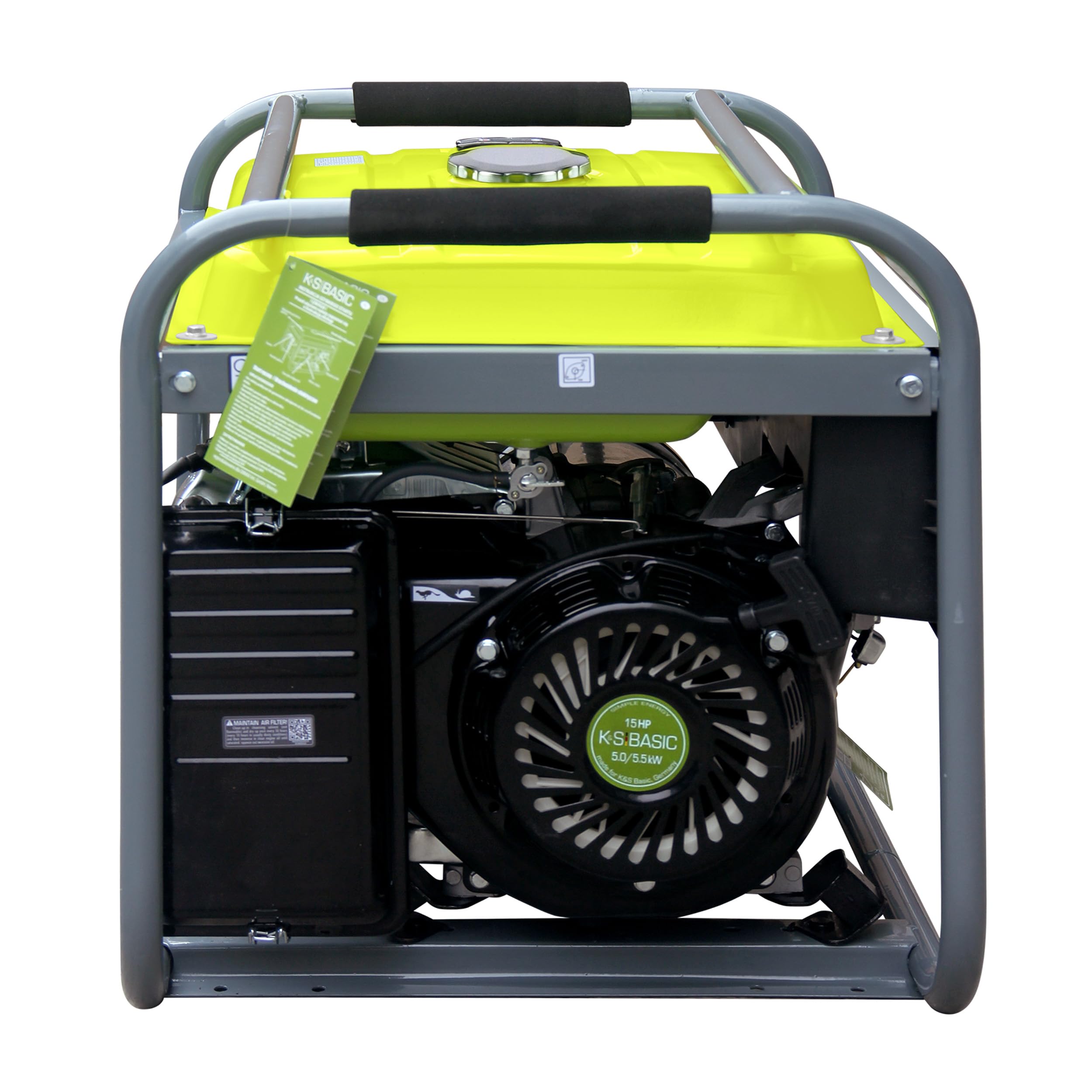 Generador de gasolina K&S Basic KSB 6500C, Höchstleistung 5500 W, generador con automatischer Spannungsregler (AVR), Ausgangsspannung 12V, stromerzeuger mit Kurzschlussschutz