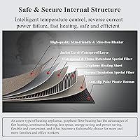 Vista 6 de Heated Floor Mat, Electric Heating Carpet Area Rug, Foot Warmer Under Desk, Adjustable Temperature Floor Heater, Non-Slip Electric Heating Pad for