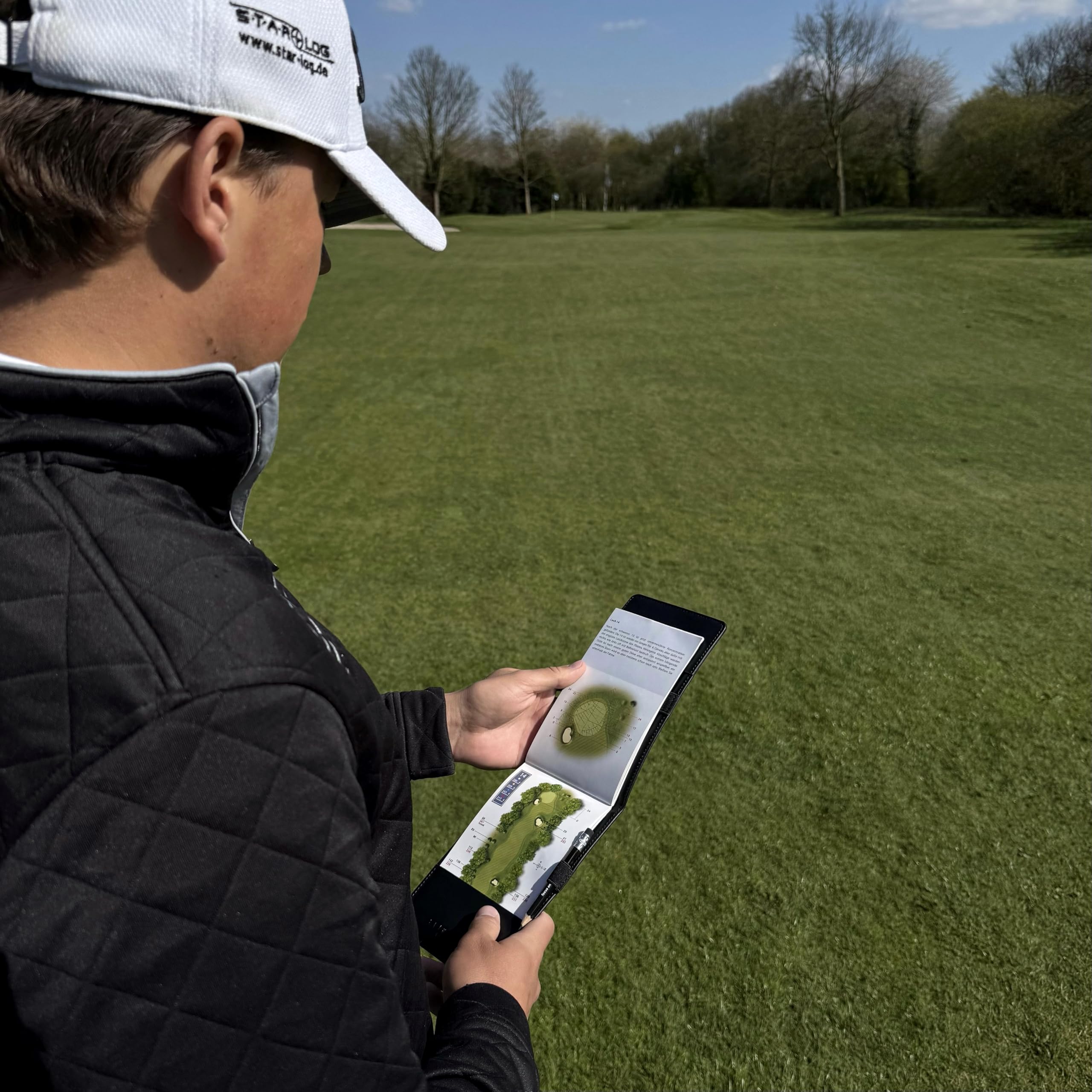Generisch Scratch Golf - Porta carte punteggio con matita | Premium Scorecard & Yardage Book Holder