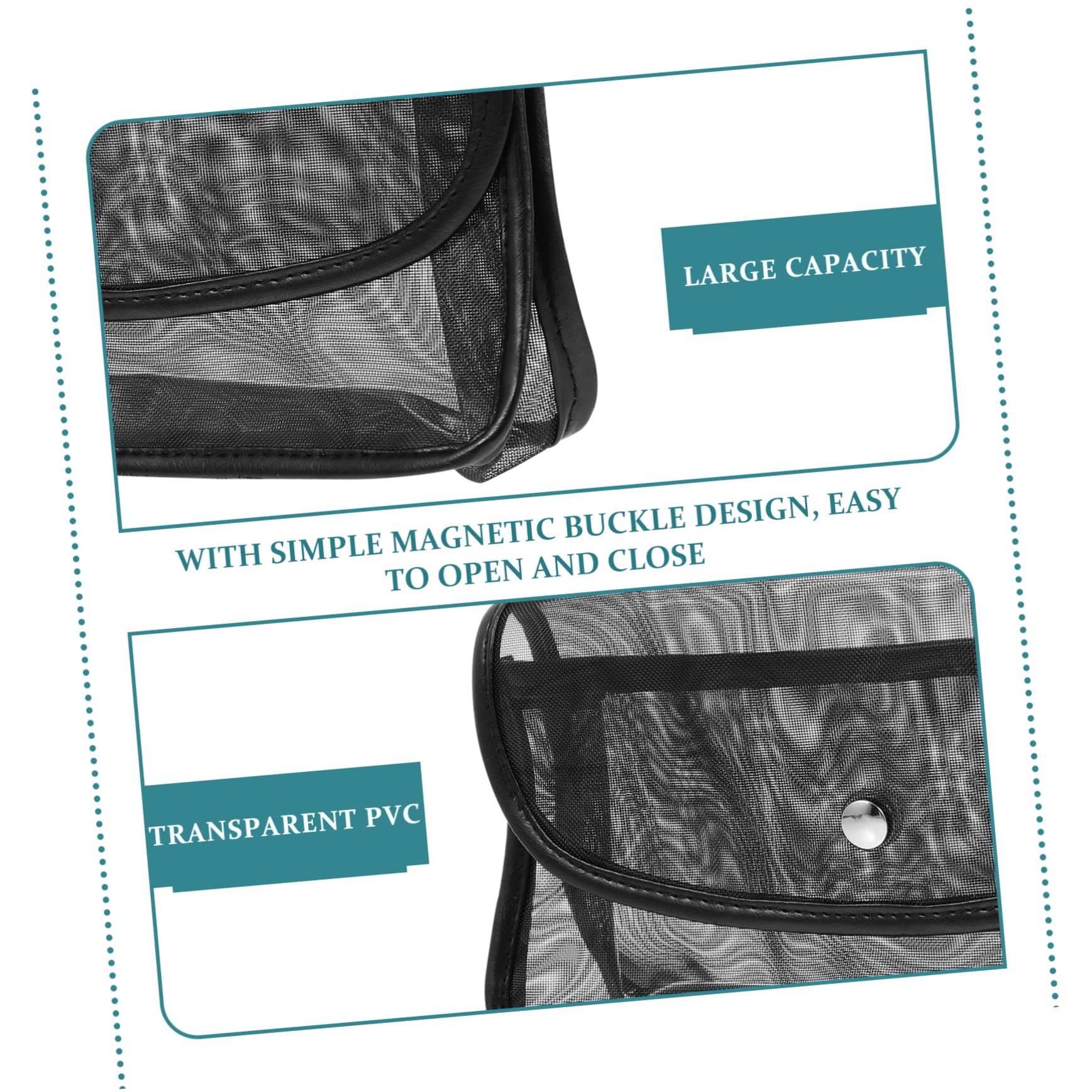 FOMIYES 3stücke Mesh Kosmetiktasche Für Reisen Große Kapazität Tragbare Make-up-Tasche Mit Magnetverschluss Atmungsaktives Und Langlebiges Material Für Damen Kosmetik-Organizer Für