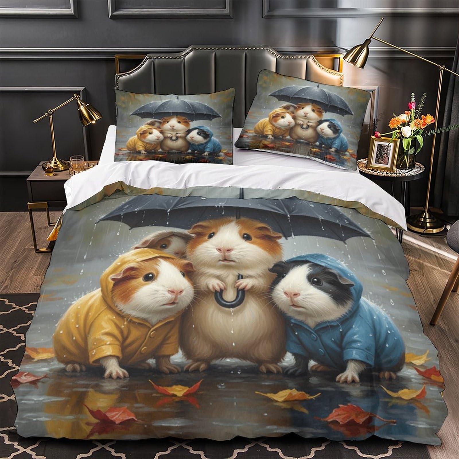 Housse de couette cheval ailé arc-en-ciel king pour une chambre féerique