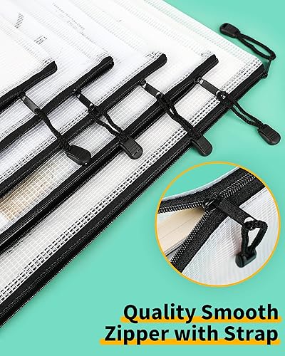 Miniatura 4 de Smarpau Bolsa de malla con cremallera B4, paquete de 24 bolsas con cremallera de 15 x 11 pulgadas para organizar, bolsas impermeables multiusos con