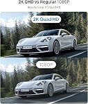 KAWA 2K Dash Cam pour les voitures avec contrôle de la voix - Affichage de la vole Tiny Dashcam Front inclus 32GB Micro SD Carte, super vision nocturne, 1297P QHD, G-Sensor, construit dans WiFi & Caméra de voiture App