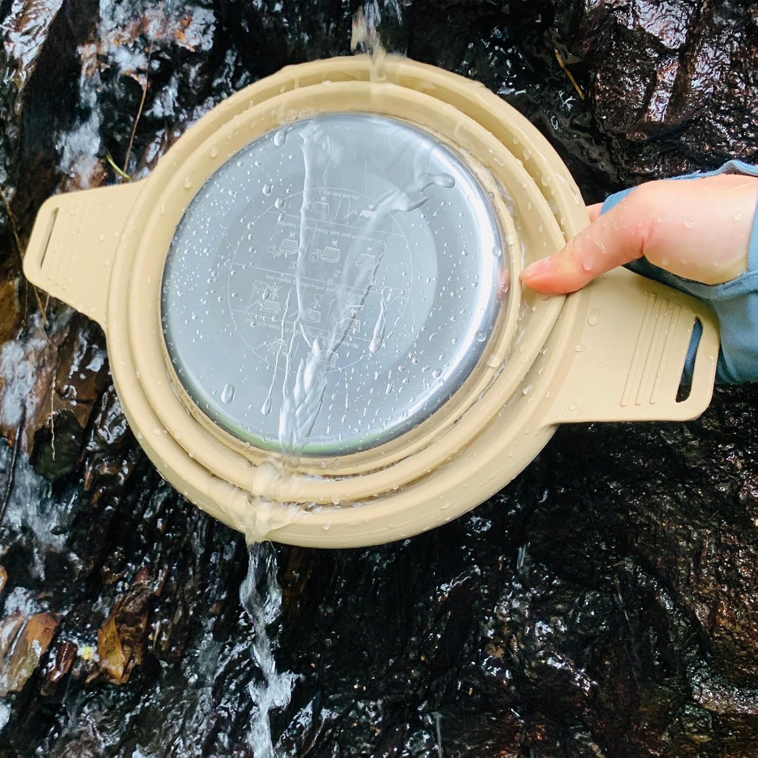 Collapsing Rustless Silicone Cooking Bowls 2 Pack Compact Outdoor Cookware for Backpacking Backpacking Adventures Collapsing Backpacking Container