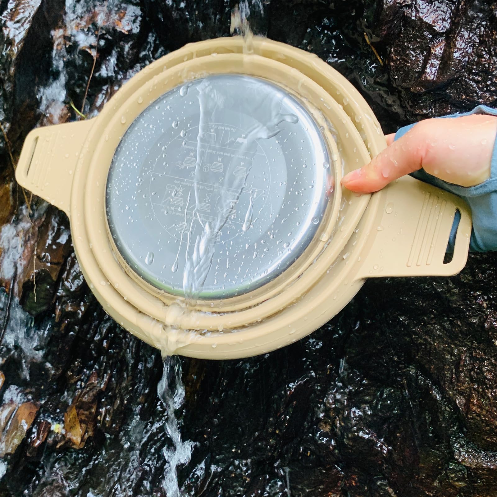 Generisch 1 2er Pack Silikonschüsseln, rostfreies Kochgeschirr für Rucksacktouren, Wanderungen und Outdoor Abenteuer Silikon Kochbehälter für den Außenbereich