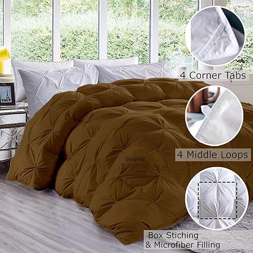 Miniatura 3 de Edredón alternativo plisado para todas las estaciones  Super King Plus 120 x 120 pulgadas, tamaño 1 pieza, edredón de microfibra con 8 pestañas en
