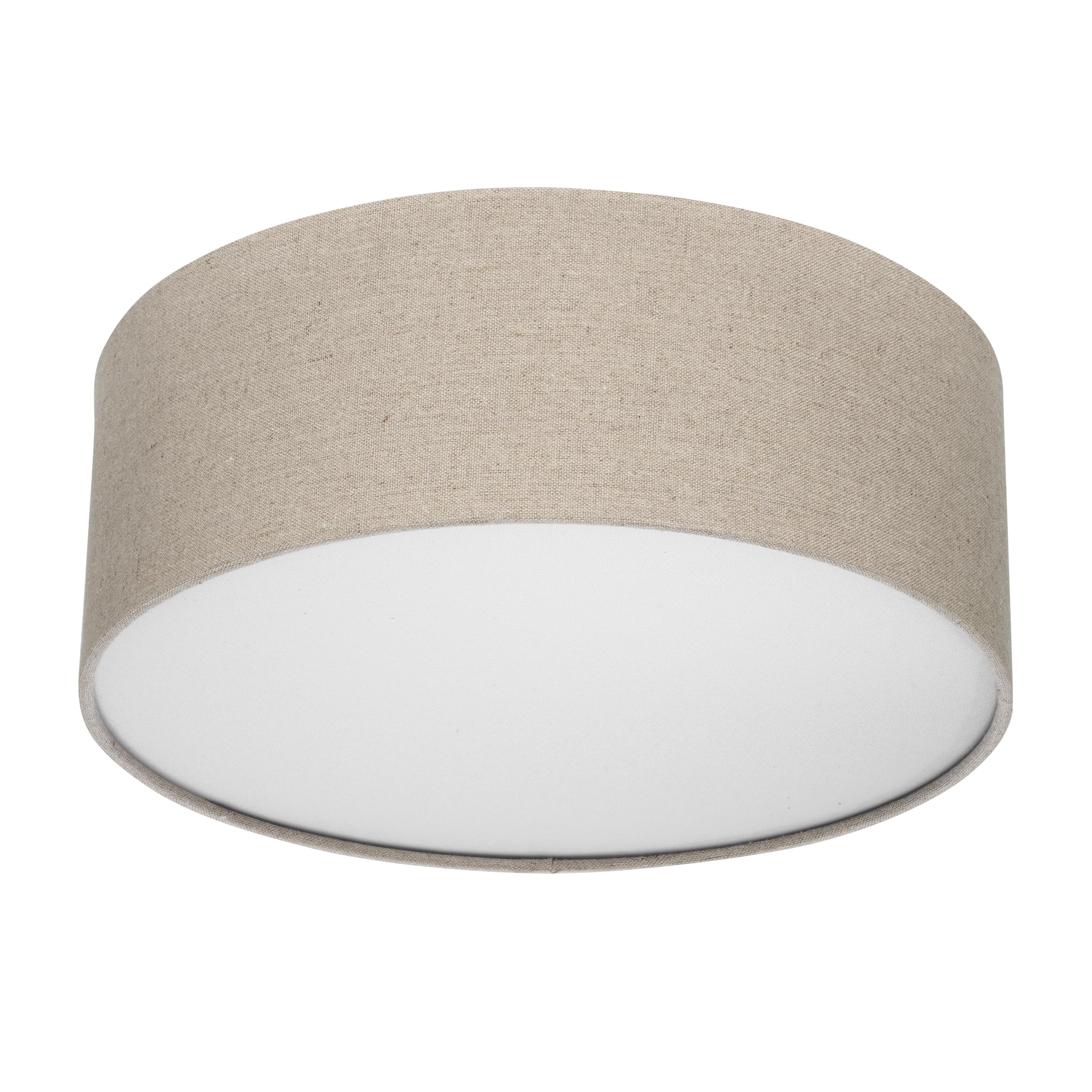 REV LED Deckenleuchte - Deckenlampe Schlafzimmer, Wohnzimmer & Küche rund 30cm mit Stoff-Lampenschirm im Vintage-Look, taupe