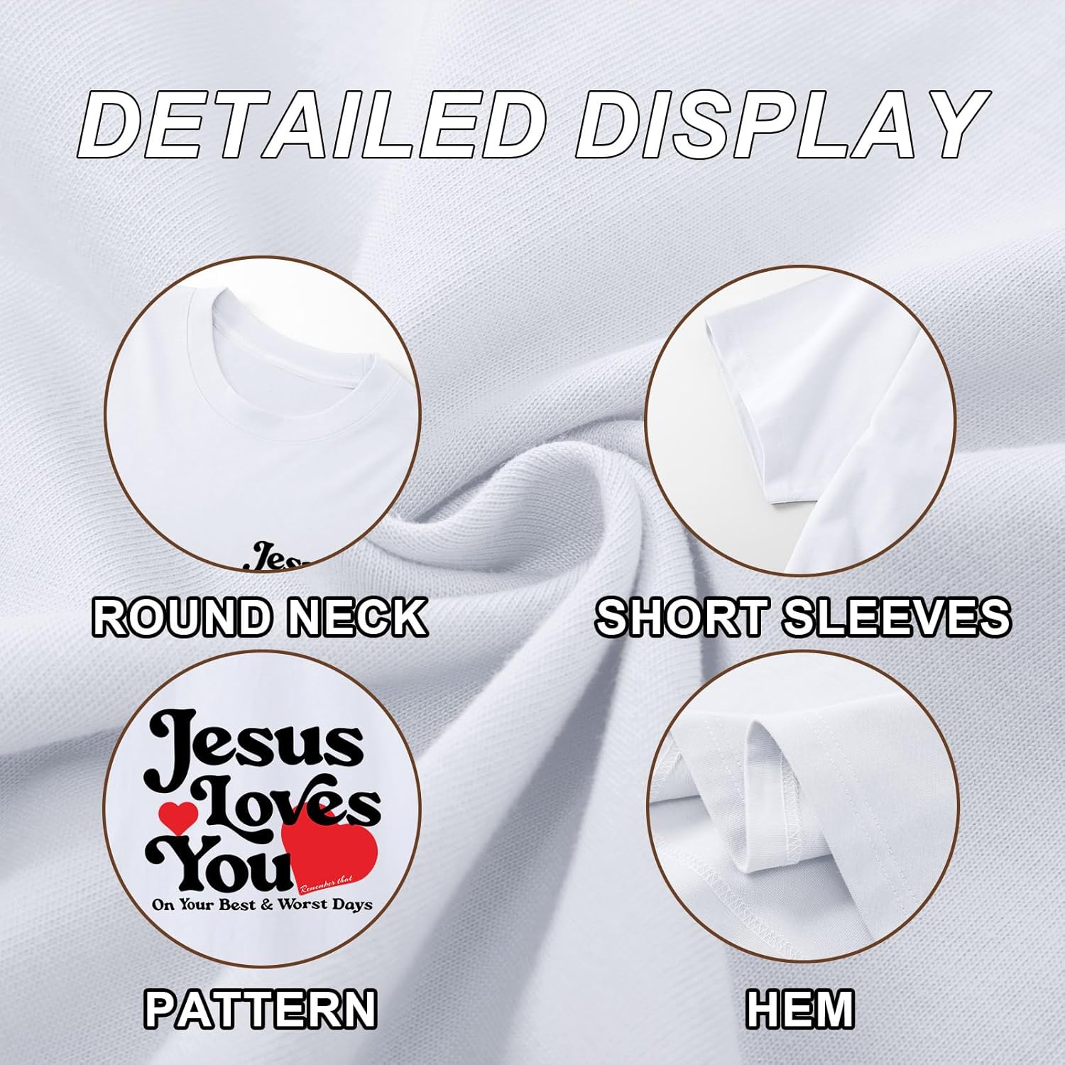 BINTEHGS Jesus Loves You Shirt Christian Women T-Shirts Religious Faith Tshirts Womens Bible Verse Shirts Inspirational Tees - Image 7