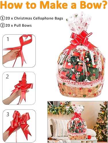 Miniatura 9 de JOYIT 50 bolsas de celofán transparentes grandes (18 pulgadas x 30 pulgadas)  Envoltura de celofán más gruesa de 0.118in para cestas de regalo,