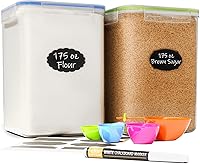 Vista 14 de Chef's Path Contenedores herméticos extra grandes y altos para almacenamiento de alimentos, juego de 4, almacenamiento hermético de alimentos