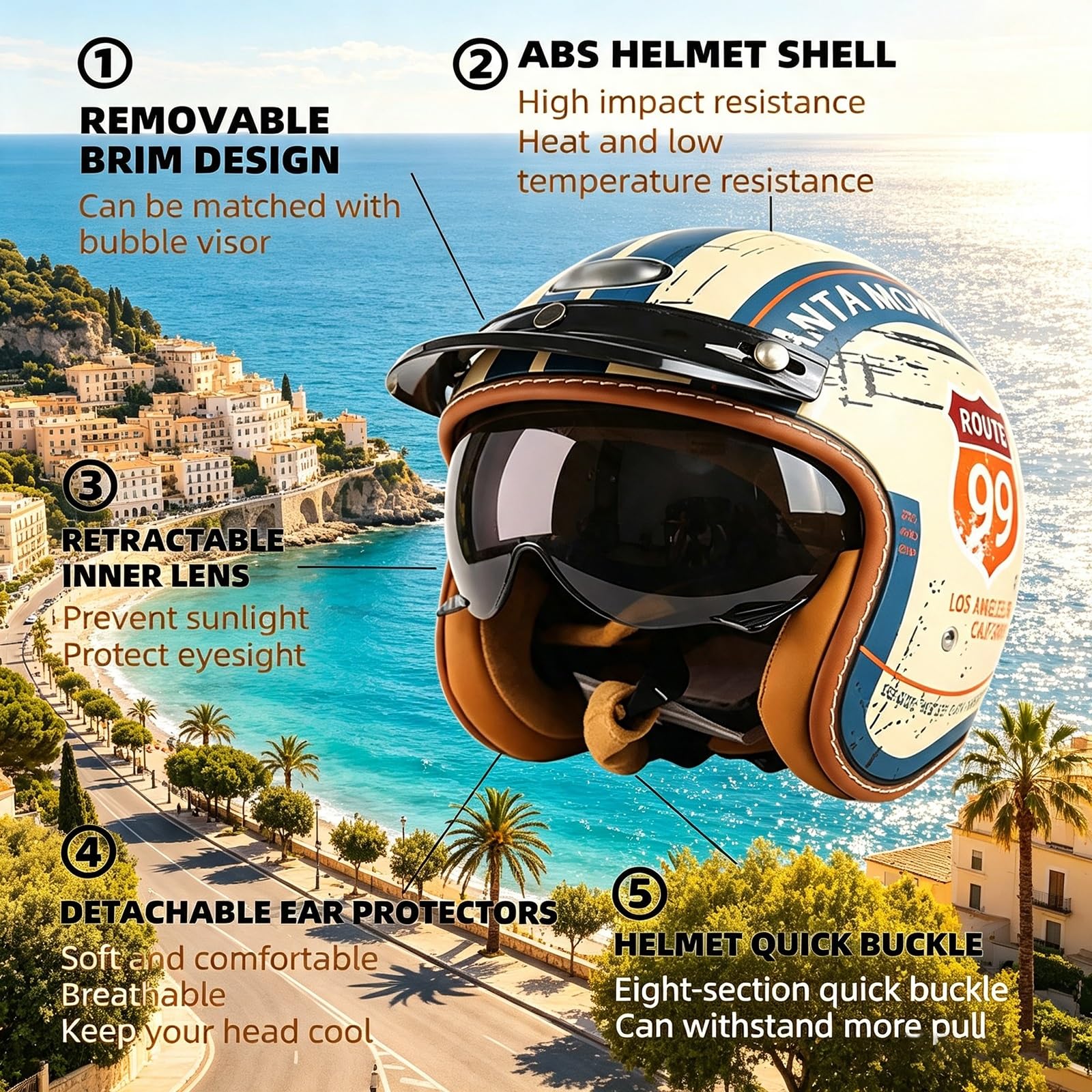 Otwarty Kask 3/4, Heritage Styl