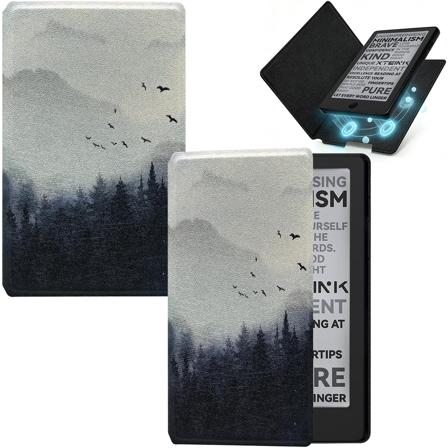 Magnetic Case for 4.3" Xteink X4 Pro Pocket eBook Reader (Misty Forest)