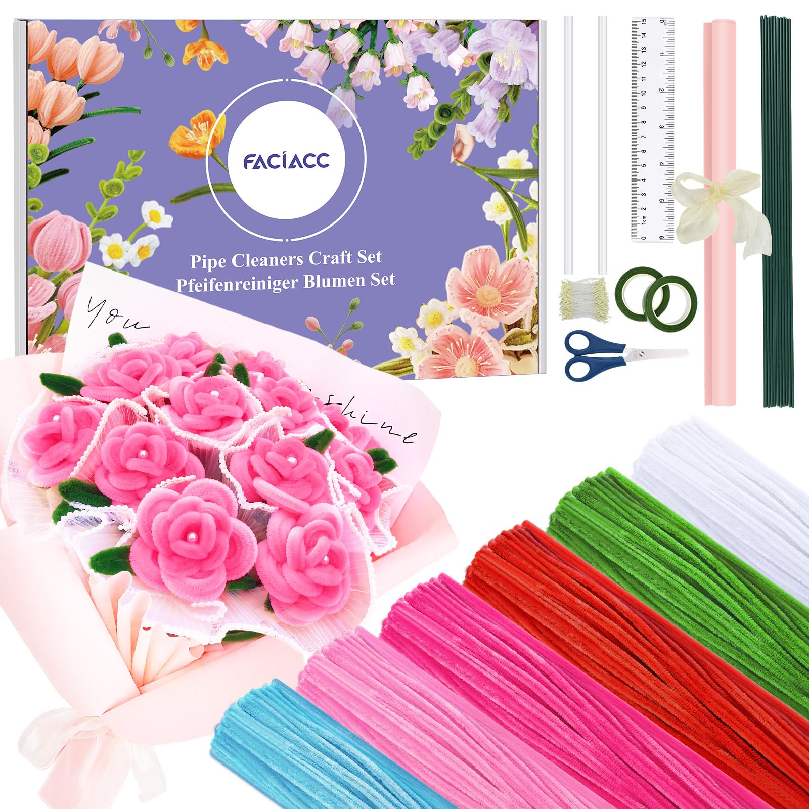 FACIACC Pfeifenreiniger Blumen Set