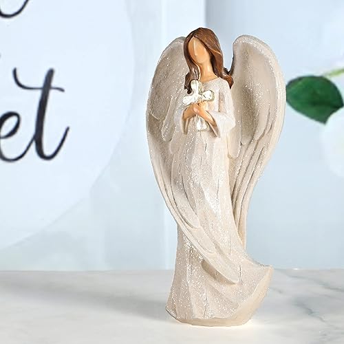 Miniatura 6 de Hodao Figura de resina de ángel rezando de 89 pulgadas para regalos decoración del hogar rezando conmemorando la estatua de ángel exquisitamente