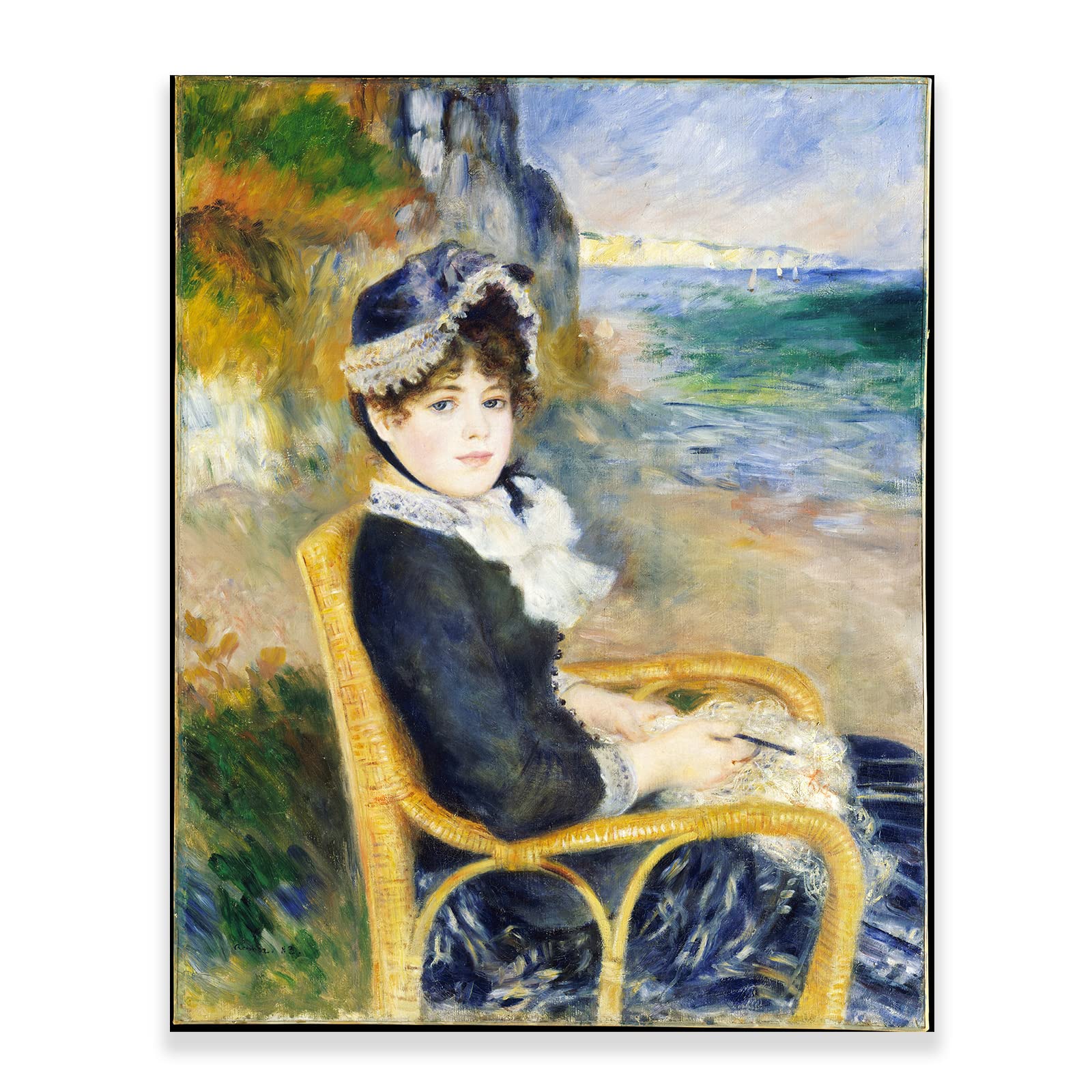 Pierre Auguste Renoir Canvas Prints - The Seashore Poster - Famous Fine Art Oil Paintings Reproduction Classic Giclee Wall Art for Living Room Bedroom Office Home Decor Unframed(The
