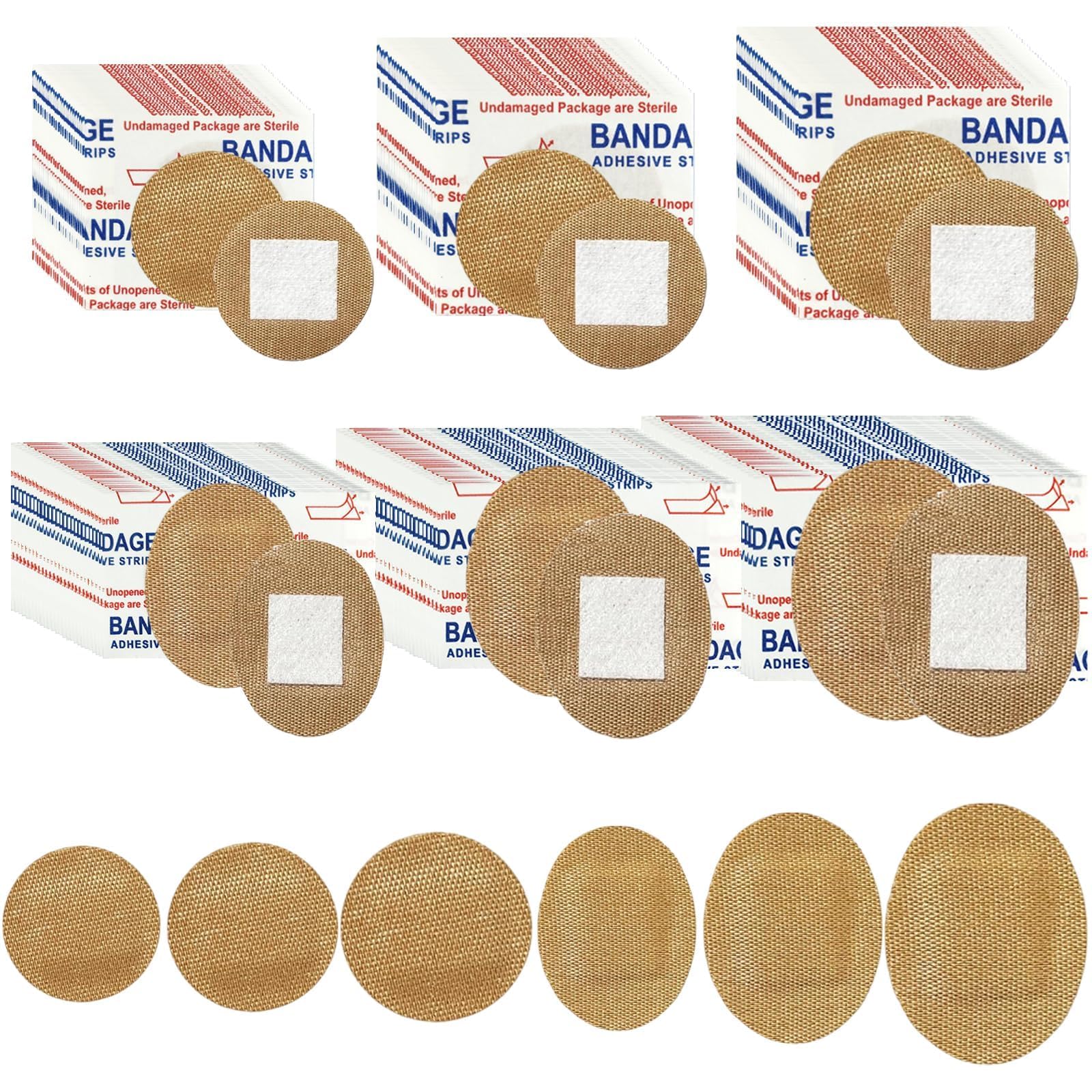 120pcs Small Bandage Bulk Round Oval for Face Fabric Adhesive Breathable Flexible Bandages for Small Wound Protection Care